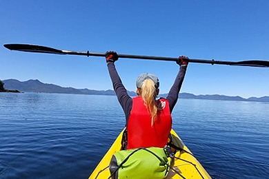 Paddling is easy in a double kayak on our Guided Sea Kayaking Tours