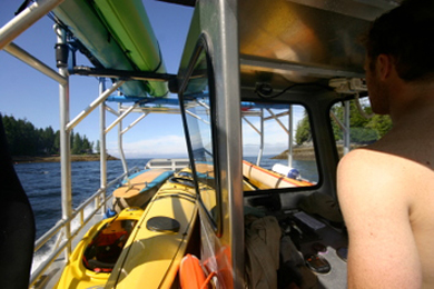 Water Taxi transporting Kayakers from Ketchikan Alaska